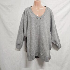 NATURAL LIFE Oversized Pullover Women Size S/M Gray French Terry